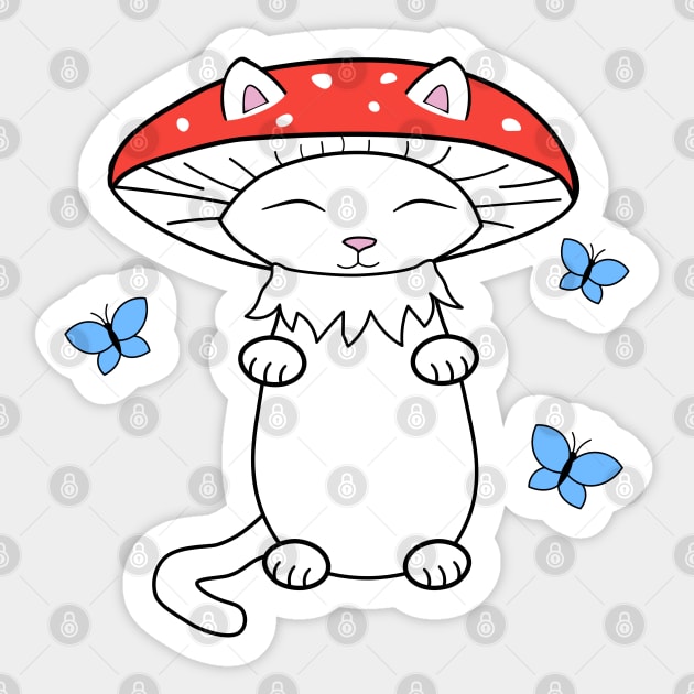 Mushroom cat Sticker by Purrfect